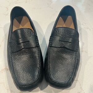 Cole Haan Howland Men 11.5M Black Leather Square Toe Moccasin Penny Loafer